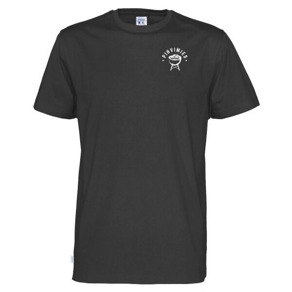 Pihvimies PREMIUM Miesten Musta Luomu T-paita Logolla Thumbnail