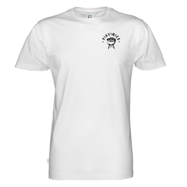 Pihvimies PREMIUM Miesten Valkoinen Luomu T-paita Logolla Thumbnail