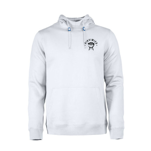 Pihvimies Miesten Valkoinen Huppari Logolla Thumbnail